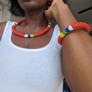 Zulu necklace and bangle set