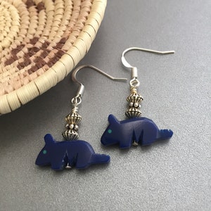 Mouse earrings, navy blue earrings, whimsical animal, fetish mouse, cute, western, rodent, cowgirl, mouse lover gift