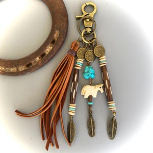 Horse purse tassel, horse purse charm, horse keychain, leather tassel, bag charm, spirit horse, fetish horse, western, horse lover gift