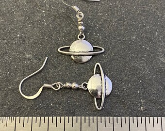 【STONEHENgE】Silver Material Planet Earrings SC25A27E Saturn Earrings, Silver Planet Earrings, Celestial, Space