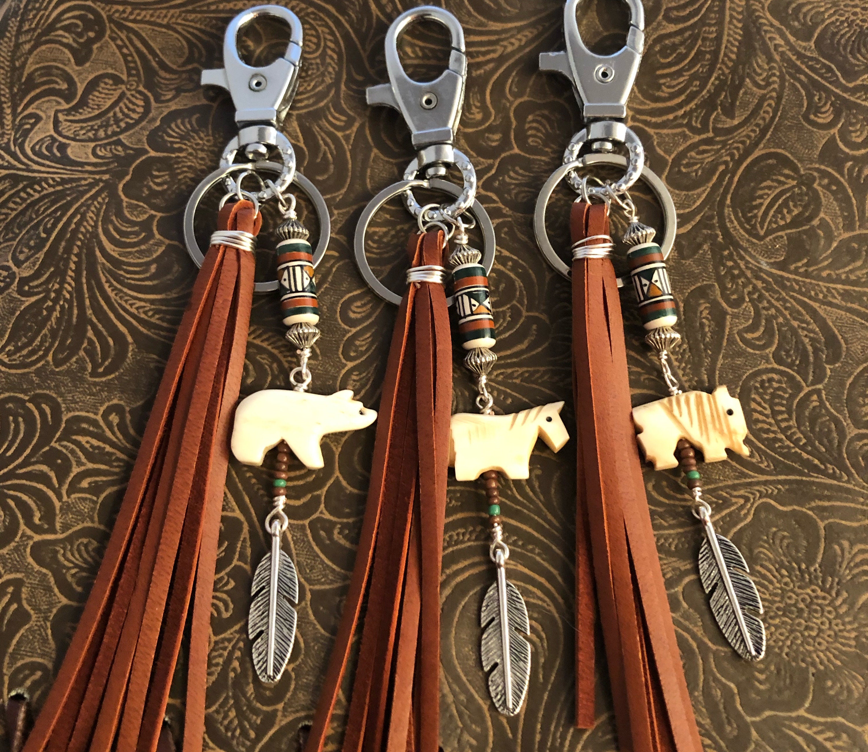 Western Key Chain Horse Keychain Purse Charm Buffalo Etsy