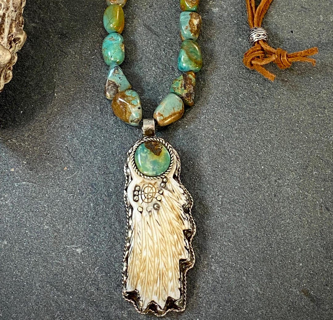 Firewheel Flower Turquoise Pendant Necklace main image 0