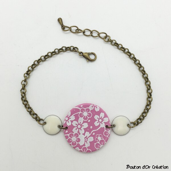 Bracelet en polymère rose