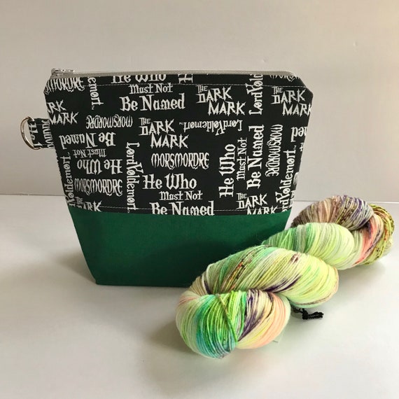 Small Craft Project Tote Knitting Project Bag Small Zippered Tote Bag Crochet Project Bag Craft Project Holder Project Keeper