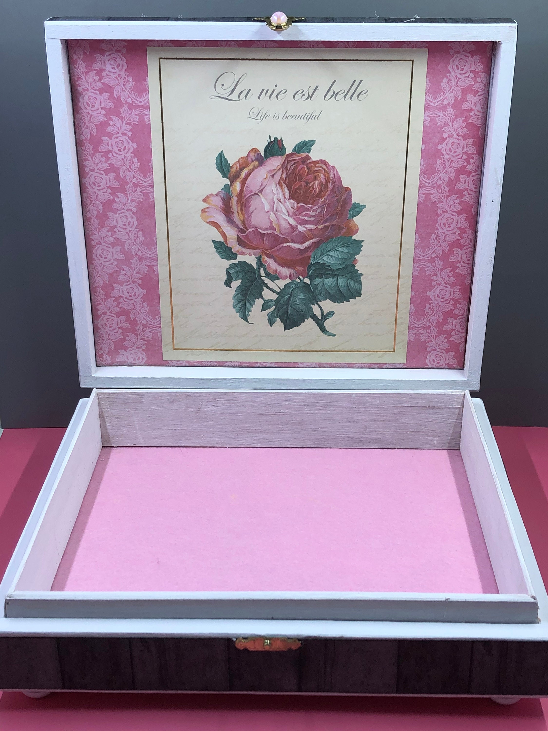Altered wood cigar box Jewelry Box Mother's Day gift Etsy