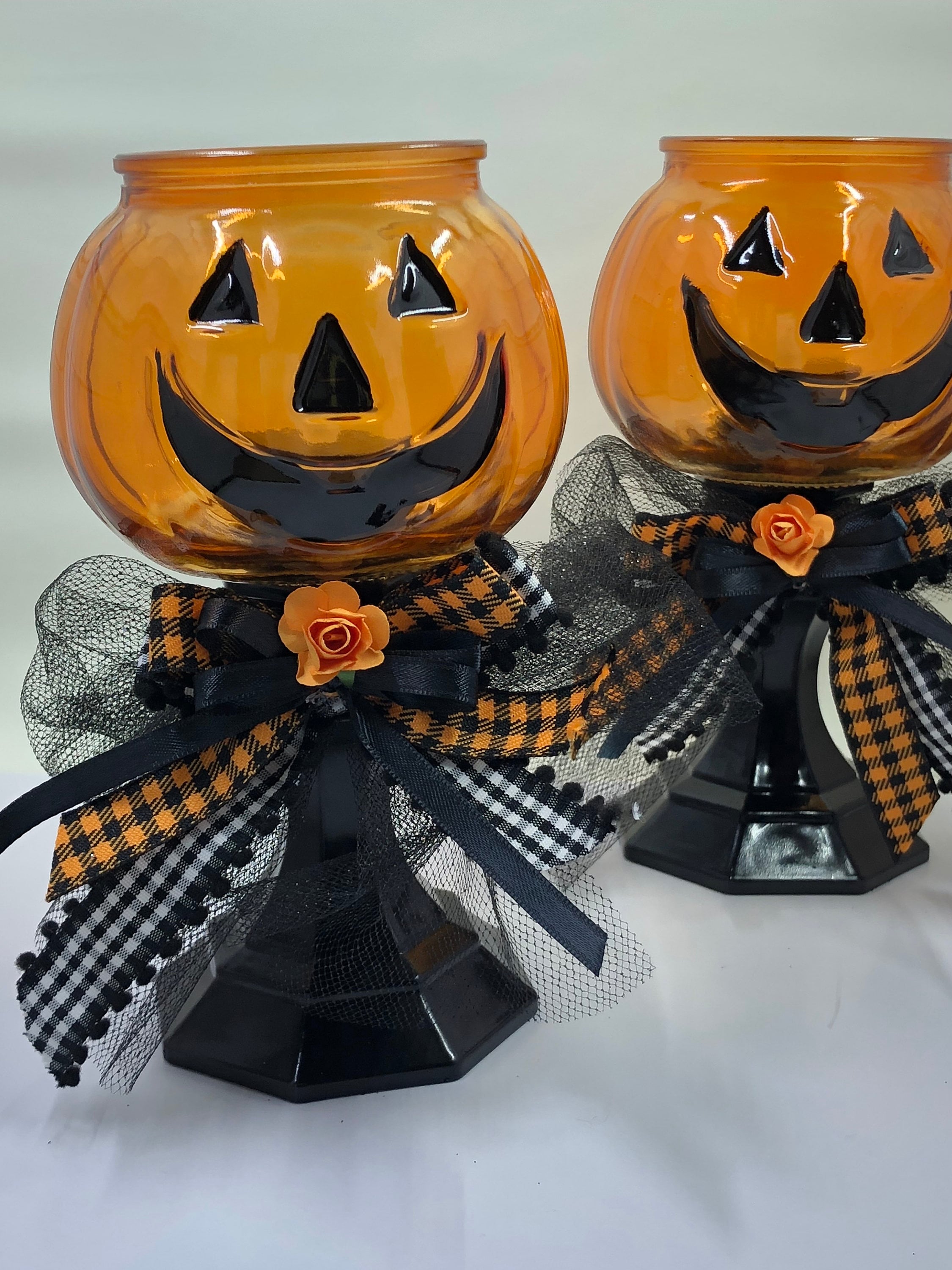 Pumpkin candle holder