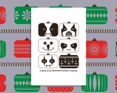Christmas card BLACK METAL CHRISTMAS A friendly play on the painted faces in the black metal scene modern art print