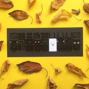 Halloween-Karte WALDTIERE HALLOWEEN | Waldtiere schauen dich aus der Dunkelheit an und ein fröhlicher Geist | Studio Nulzet