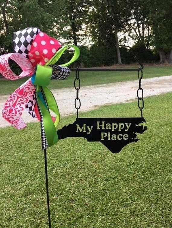 Garden Flag My Happy Place Garden Flag State Garden Flag Etsy