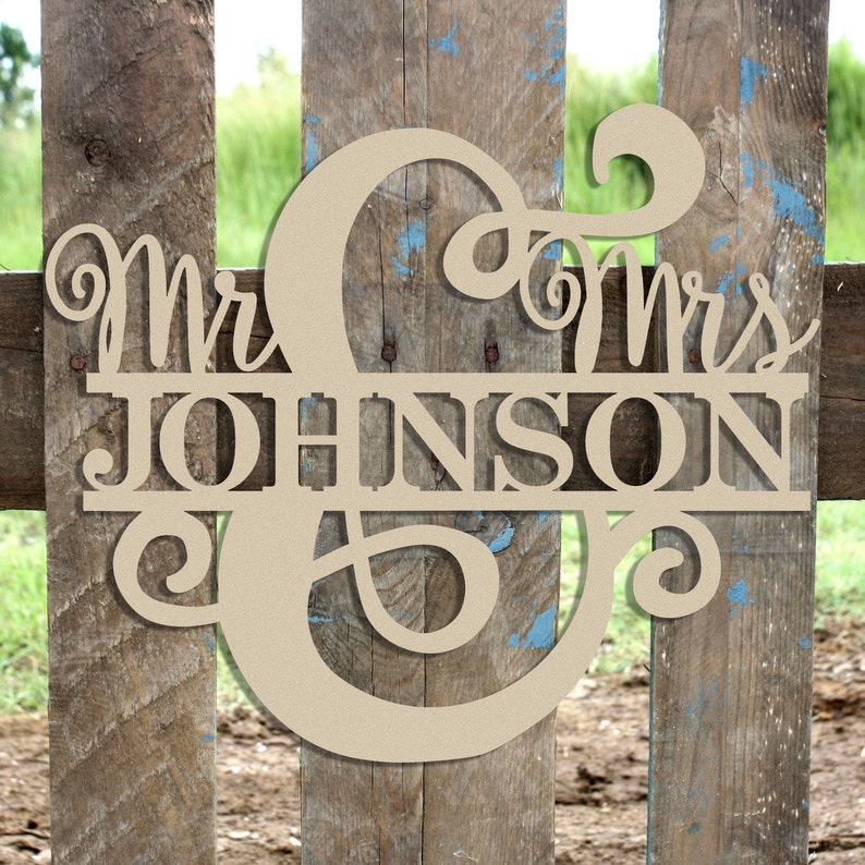 Mr /& Mrs Name Frame Sign Unfinished