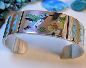 Jewel Tie 925 Sterling Silver Reflections Hand Painted Hummingbird Fenton Glass Bead