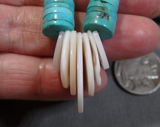 Natural MOTHER of PEARL Shell 13-25mm Tear Drop Focal JACLA Beads Set of 7