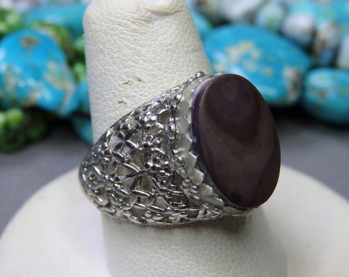 Natural WAMPUM Sterling Silver DAISEY CHAIN Ring Adjustable sizes 5-10