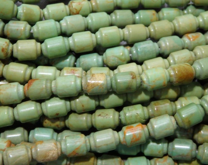 Arizona KINGMAN TURQUOISE 8x6mmBarrel BEADS 16" Strand 99cts+