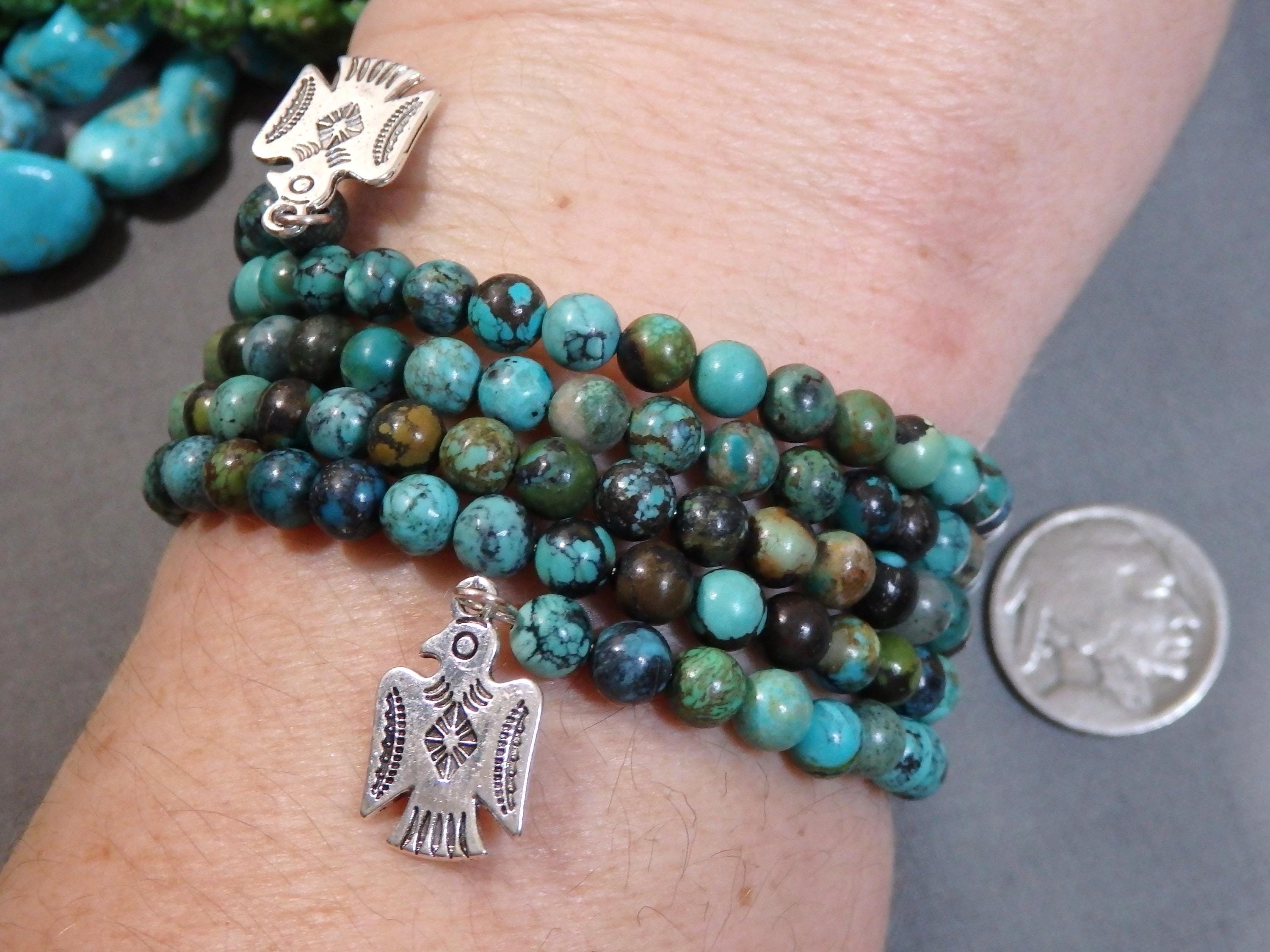 Natural SKY HORSE TURQUOISE Silver Plated 32