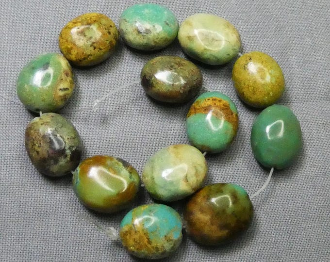 HUBEI TURQUOISE 14-16mm Nugget Beads 8" Strand 169cts