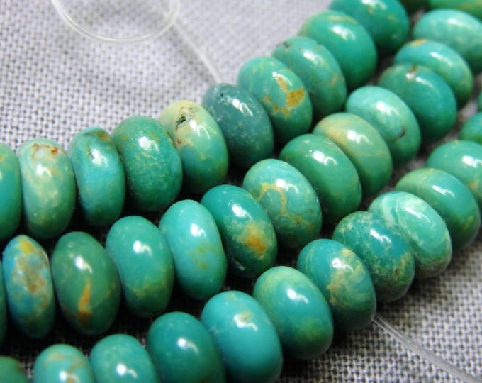 SONORAN Green TURQUOISE 6x3mm Rondelle BEADS 16" Strand 115cts