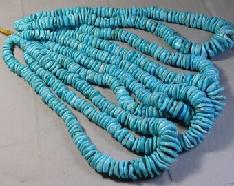 Baby Blue ROYAL BEAUTY TURQUOISE 6-18mm Funky Disc Beads 18" Strand