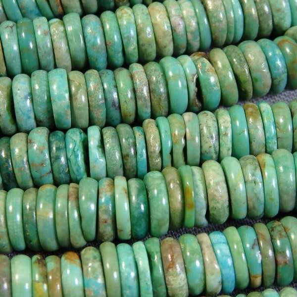 Quality ROYAL BEAUTY TURQUOISE 8mm Disc Rondelle Beads 16" Strand