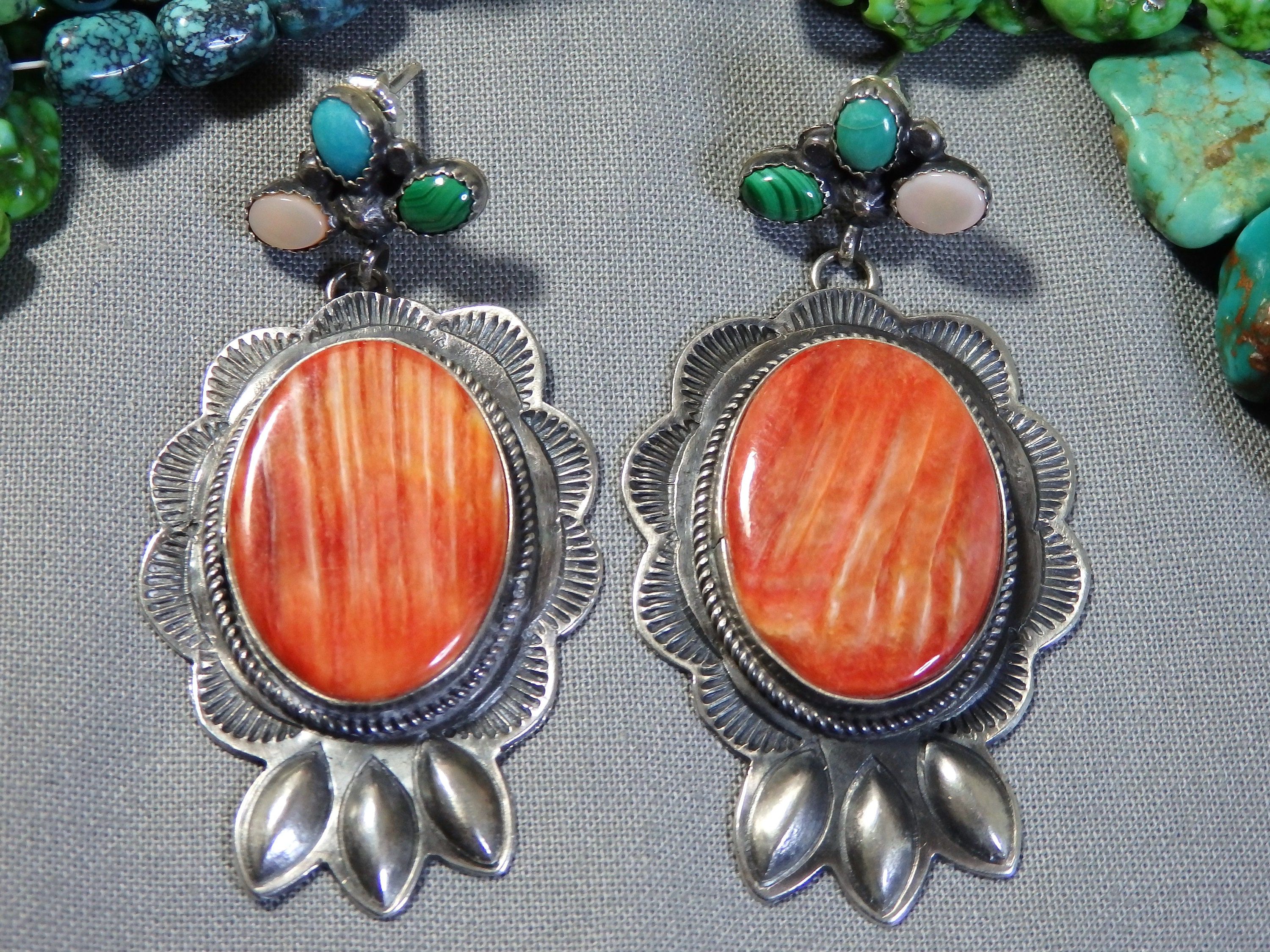 Fabulous Jeanette Dale Native American Navajo Sterling Silver Royston Turquoise Earrings Fabulous Jeanette Dale Native American Navajo Sterling Silver Royston Turquoise Earrings