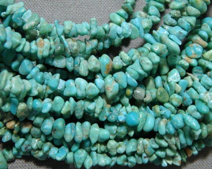 10 Strand LOT Wholesale KINGMAN TURQUOISE Mini Chips 3-5mm x 1-3mm 16"each 415cts