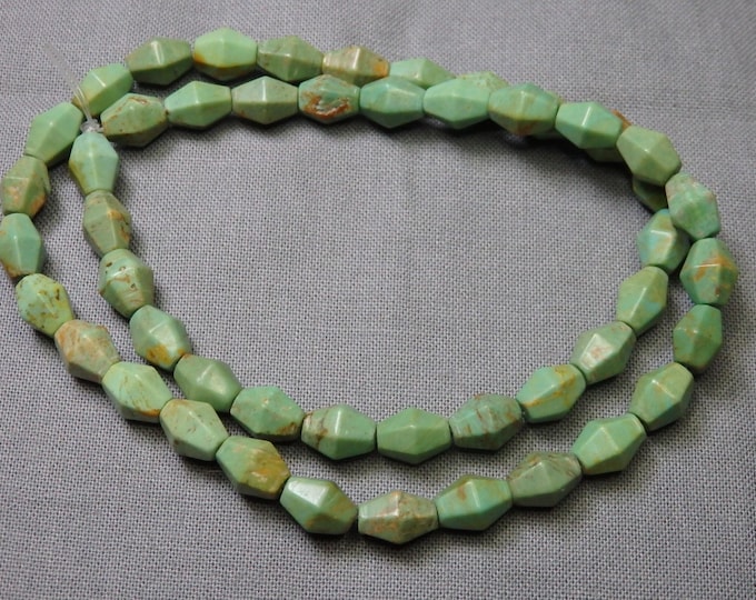 Arizona KINGMAN TURQUOISE 8x6mm Bicone BEADS 16" Strand 81cts