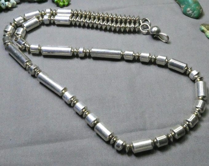 28" NAVAJO PEARLS M.Lee 9-30mm Sterling Silver 75g Necklace on Chain