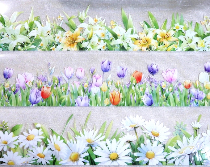 3 rolls Lot PET WASHI TAPE Clear Waterproof 2"x78"each Tulips Lillies Daisey's Multi-Craft Scrapbook