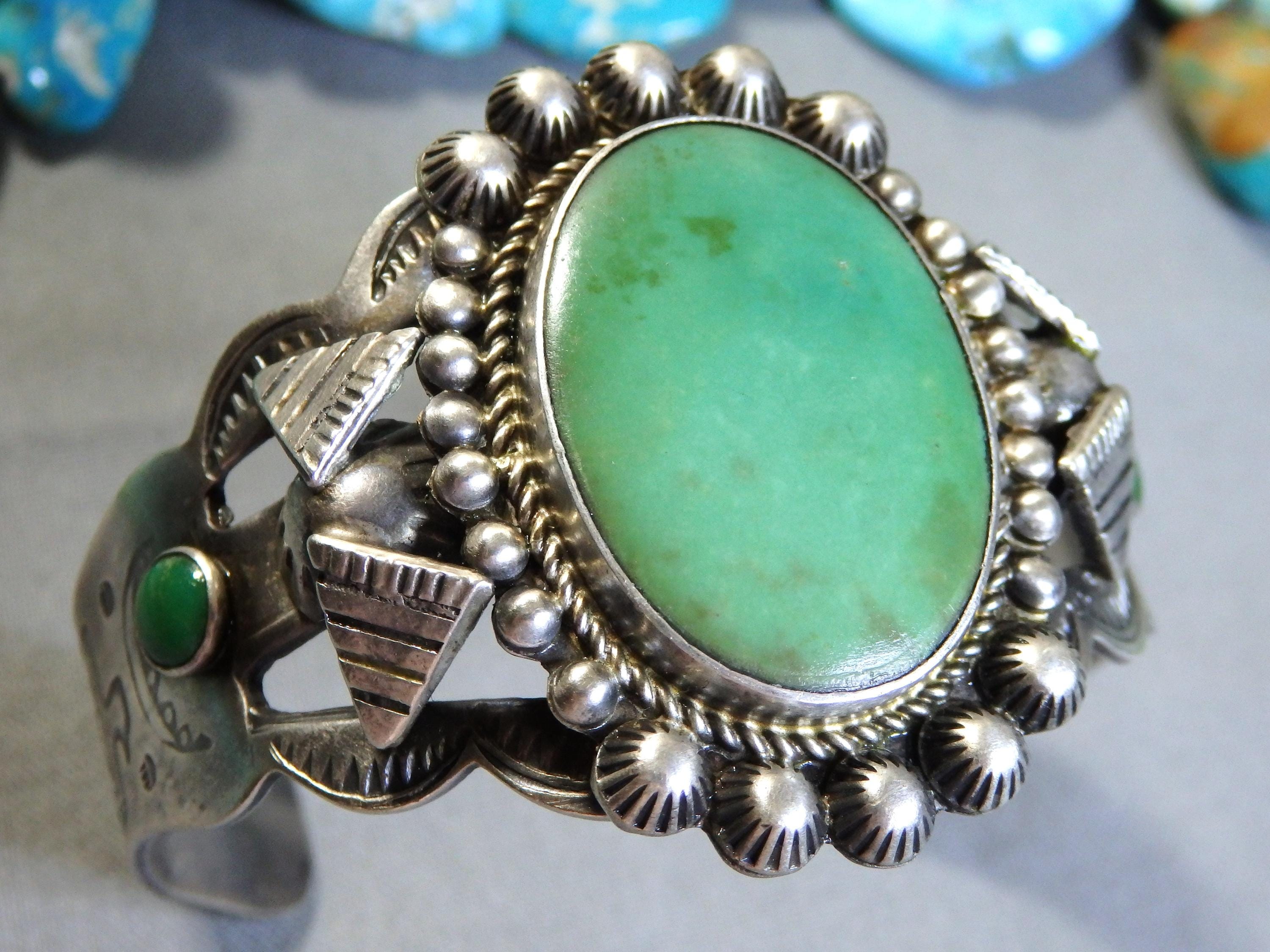 Rarevintage Native American Jewelry Navajo Orvil Jack Turquoise Sterling Silver Earrings Old Rarevintage Native American Jewelry Navajo Orvil Jack Turquoise Sterling Silver Earrings Old