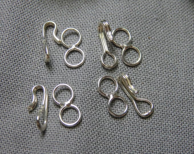 Solid STERLING Silver 10mm HOOK & 9mm EYE Lot of 4 Sets South West Native designs