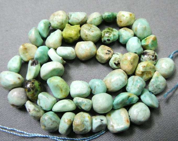 PERUVIAN TURQUOISE 6-10mm Pebble Nuggets 16" Strand 131cts