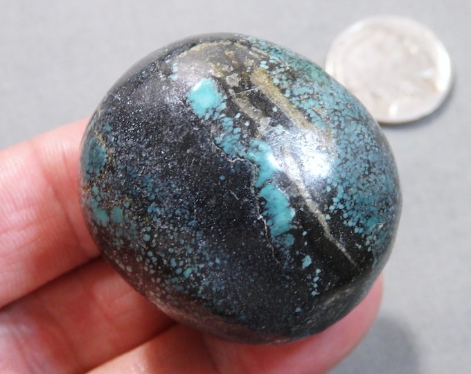 Webbed HUBEI TURQUOISE 40x36x28mm Puffed Oval Drilled Focal Bead 55g 273cts