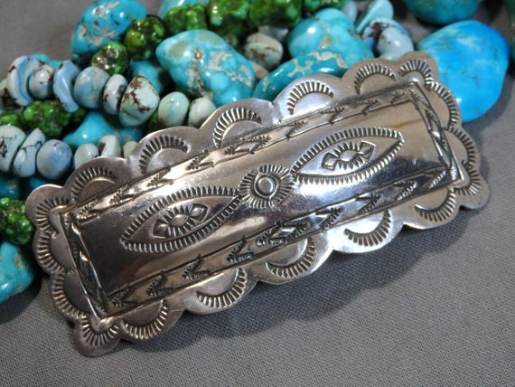 Maryanne Padilla Vintage Native American Navajo Blue Turquoise Sterling Silver Earrings Signed Maryanne Padilla Vintage Native American Navajo Blue Turquoise Sterling Silver Earrings Signed