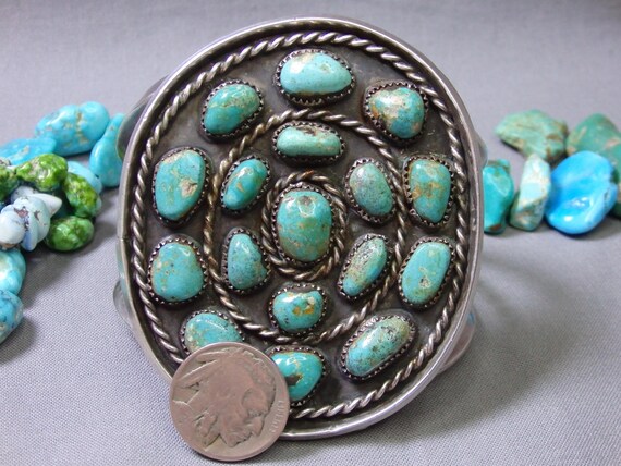 137g HOPI Natural BLUE GEM Turquoise Sterling Sil… - image 3