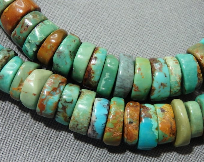 Nevada ROYSTON TURQUOISE 10-11mm Heishi Beads 4" Strand 80+cts