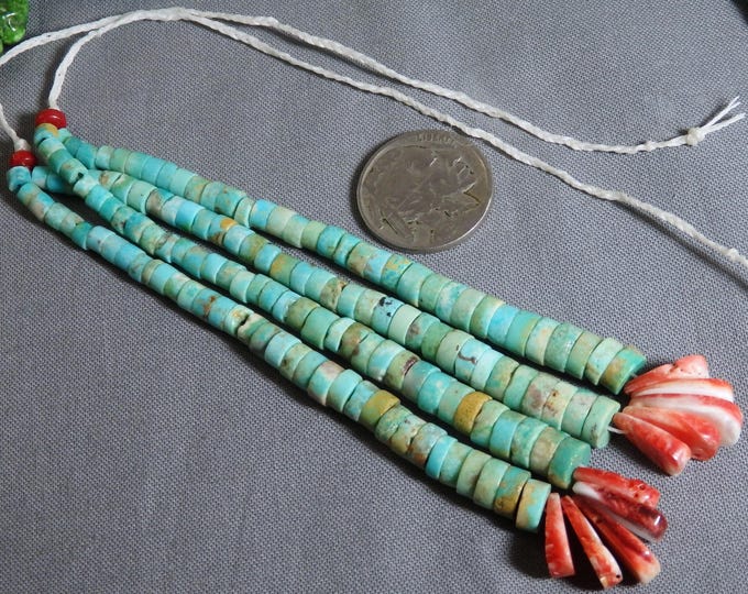 Nevada FOX Mine TURQUOISE Spiny Oyster Tie On 5"Corn JACLA Pendant Braided Cotton