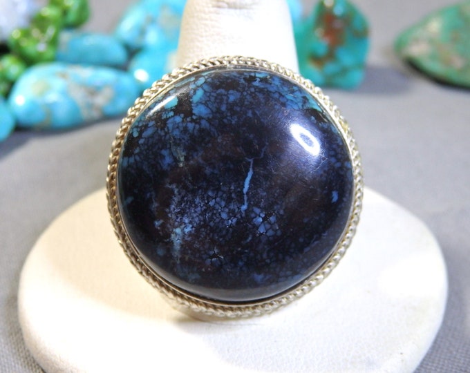 Superior Quality Cloud Mountain SKY HORSE TURQUOISE Sterling Silver Ring sz10.5