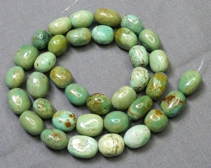 TYRONE TURQUOISE 10-13mm Nugget BEADS 16" Strand 204cts
