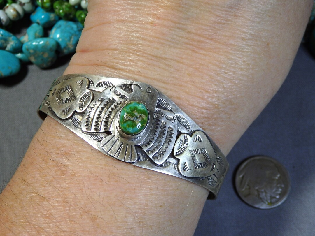 Fred Harvey Era Navajo Cuff with Thunderbird