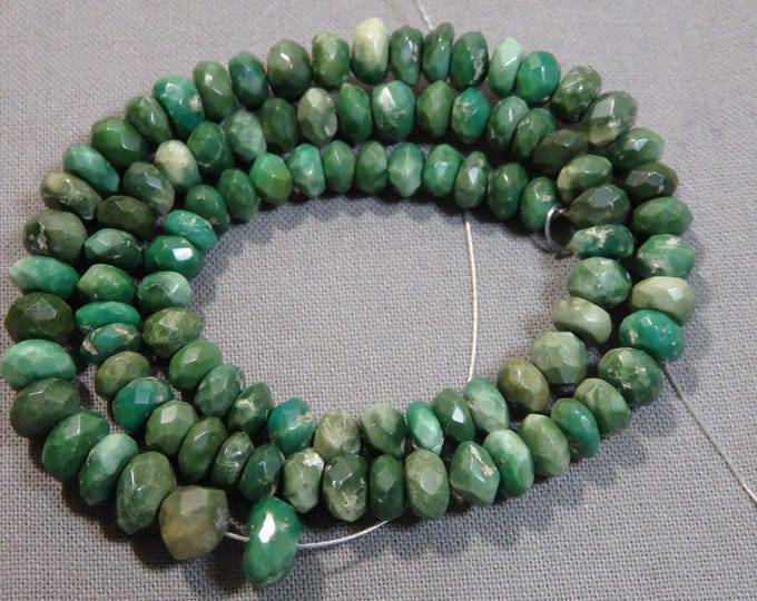 Natural Hubei VARISCITE 5-8mm Graduated Faceted Rondelle Beads 14.5" Strand 97cts