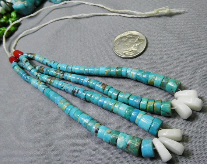 Nevada FOX Mine TURQUOISE Coral Shell Cotton Tie On Corn JACLA Pendant