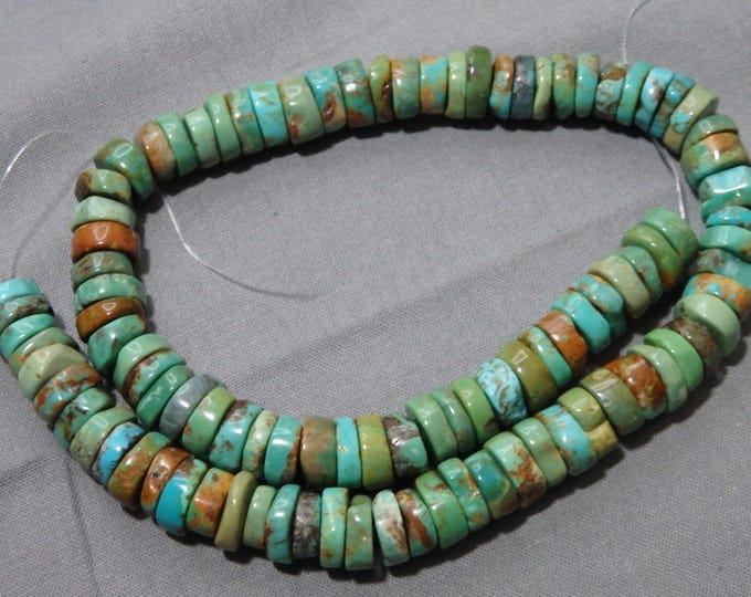 Nevada ROYSTON TURQUOISE 10-11mm Heishi Beads 16" Strand 375cts