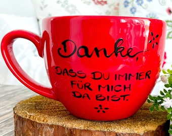 DANKE, Tasse Geschenk Danke, grosse Tasse, Jumbotasse, Cup