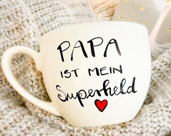 Jumbotasse Papa Superheld  für den Vater /  Papi, Geschenk Papa, Tasse Vatertag Geschenk, Tasse Papa, Geschenk Vater