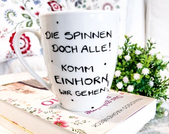 Einhorn , Tasse Spruch , Spruchtasse Einhorntasse, Tasse Porzellan, Porzellantasse weiß, Spruchtasse, Unicorn