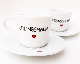 Espressotasse, Lieblingsmann, Lieblingsmensch, Tasse für Espresso, Espressotassen