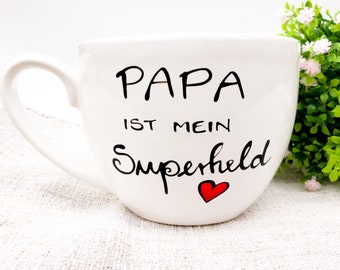 Jumbotasse Papa Superheld  für den Vater /  Papi, Geschenk Papa, Tasse Vatertag Geschenk, Tasse Papa, Geschenk Vater