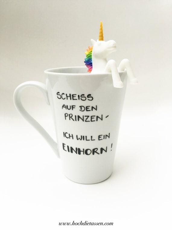 Scheiß auf den Prinzen Damen T-Shirt Spruch Unicorn Einhorn Sterne Geschenk Idee