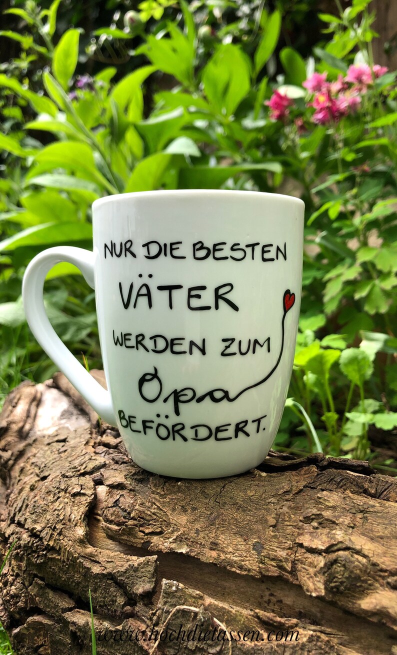 Kaffeetasse Für Papa Mit Spruch – „Nur Der Beste Papa Wird Zum Opa Befördert“ – Keramik, Spülmaschinenfest