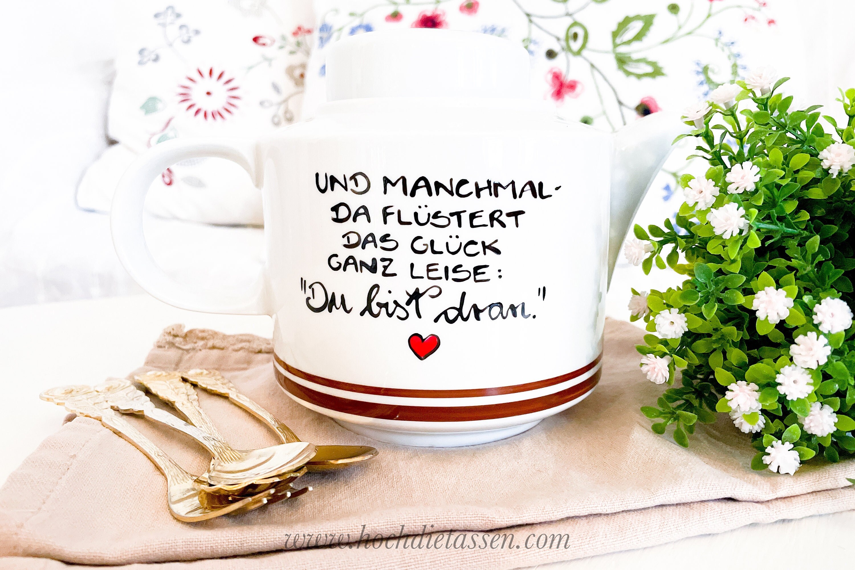 Manchmal flüstert das Glück Du bist dran Kaffeekanne mit Etsy
